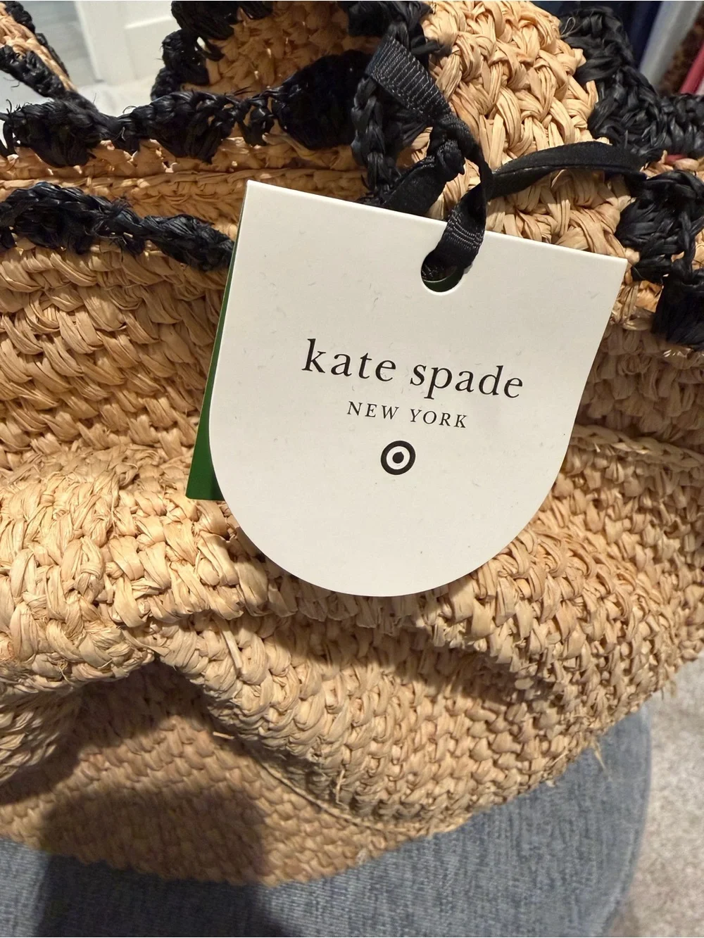 Kate Spade New York for Target Straw Satchel with Black Trim